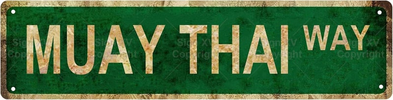 Aeontinity MUAY THAI WAY Sports Vintage Metal Tin Street Sign Bar Cafe Garage Cave Home Room Wall Bathroom Farmhouse Garden Porch Patio Decor, 16 x 4 Inch - Image 1